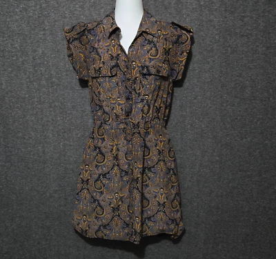 Vestido camisero Madewell Broadway & Broome para mujer 0 azul 100 % bolsillos de seda Foto 1 de 4