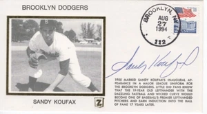 1994 first day cover Sandy Koufax autograph Z silk Cachet Brooklyn Dodgers - Picture 1 of 1