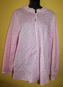 NWT Talbots 1x Pink White Airy Beach Summer Top Long Sleeves Sheer Blouse - Picture 1 of 5