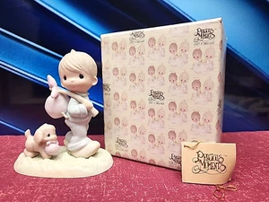 Precious Moments E-0525 "You Can’t Run Away From God" Porcelain Figurine Vntg - Picture 1 of 9
