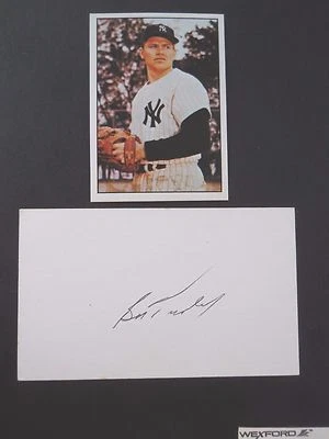 Bob Turley Autographed 3" X 5" Index Card with Baseball Card - Image 1 of 2