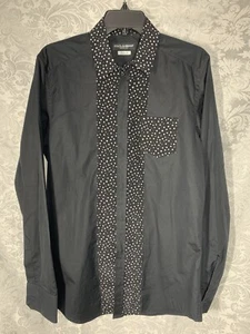 DOLCE & GABBANA Men’s Black and Polka Dot Dress Shirt - Picture 1 of 4