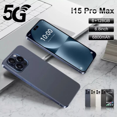 I15 Pro Max 5G Unlocked Smartphone 128GB Android 15 Phone Dual SIM Mobile Phones - Image 1 of 4