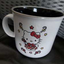 HELLO KITTY Large Coffee Mug, Candy Canes, 2023 Sanrio Black Interior, 20 oz New