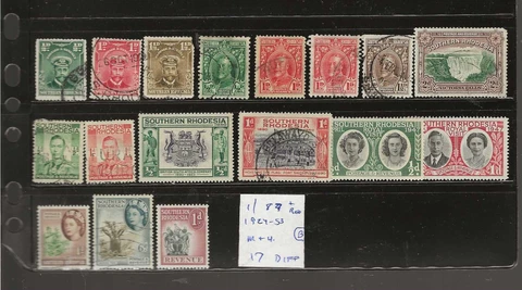 SOUTHERN RHODESIA...Sc #1/87 & Revenue...Mint & Used...1924/53...17 Different Cover