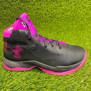 Under Armour Curry 2.5 Girls Boys Size 5Y Black Purple Basketball Shoes Sneakers - Picture 1 of 10