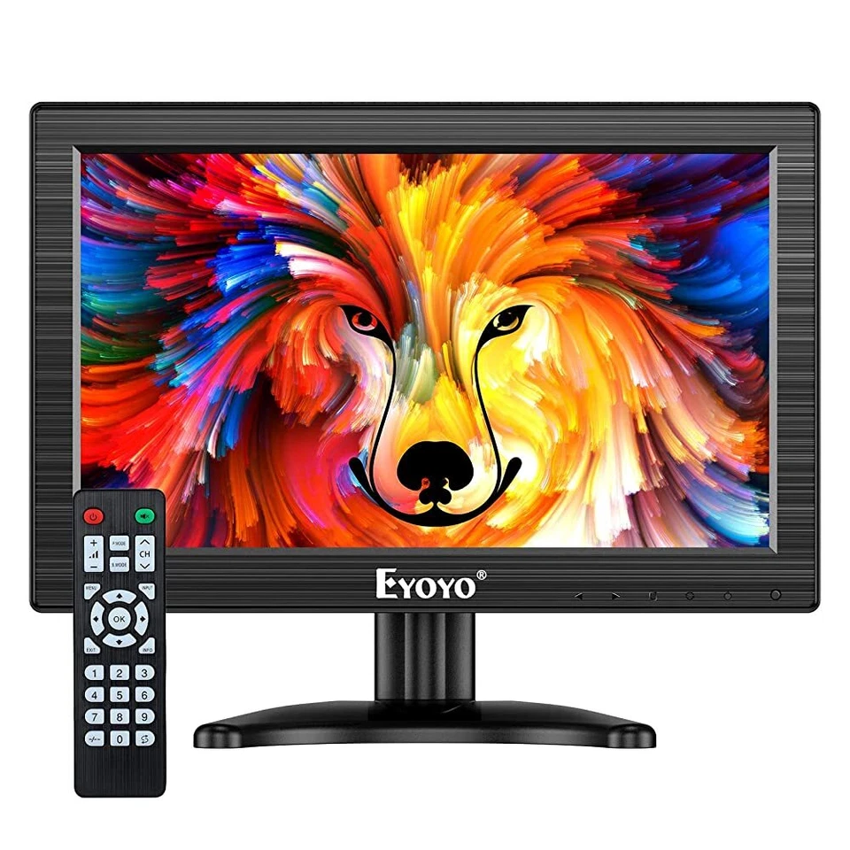 Eyoyo 12" LCD Monitor 1366x600 Display Screen AV VGA BNC HDMI Output w/ Speaker - Image 1 of 4