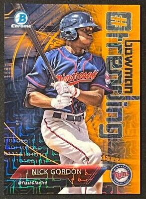 2018 BOWMAN CHROME NICK GORDON #25/25 ORANGE MOJO REFRACTOR - Image 1 of 2