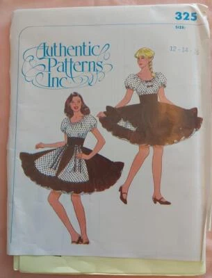 Authentic Patterns 325 Square Dance Dress & Overskirt Pattern Size 12-16  UNCUT - Image 1 of 2