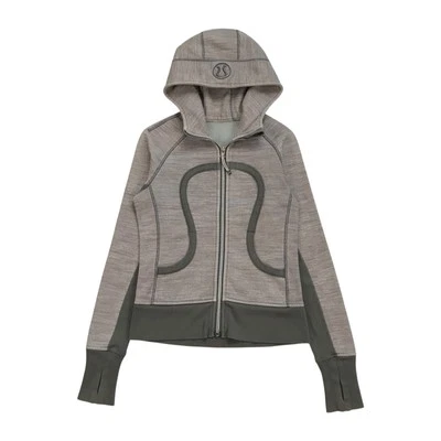 Sudadera con Capucha Lululemon Buceo Talla 4 Mujer Gris Sudadera Chaqueta Athletica Cremallera Completa Foto 1 de 3