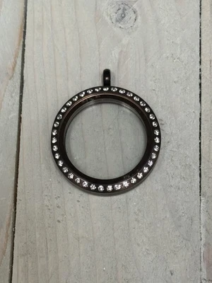 Auténtico Medallón Viviente con Bisagras de Chocolate Grande Origami Owl con Cristales NUEVO Foto 1 de 4