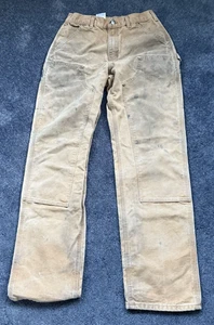 VTG Carhartt Double Knee Work Pants B136 BRN Men's 30x34 Duck Canvas distressed - Picture 1 of 7