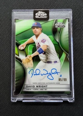 2025 Topps Chrome Black David Wright Auto Green /99 NY Mets #CBA-DW - Image 1 of 2