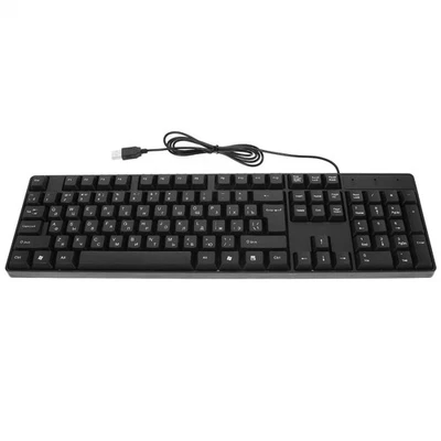 USB Wired Keyboard Full Size Russian Letter Keyboard for Working Gaming - Image 1 of 4