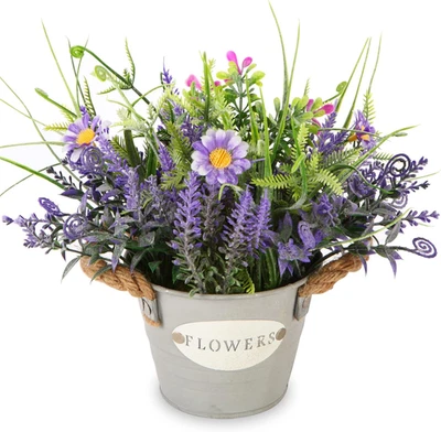 Piante Finte Viola Fiori Di Lavanda in Vaso, Altezza 25,4 Cm, Pianta Artificiale - Immagine 1 di 4