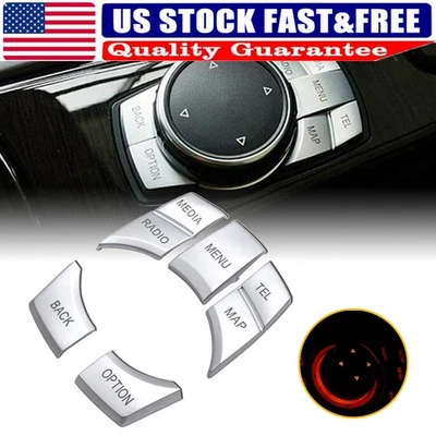 Cubierta de moldura decorativa de 7 botones multimedia para automóvil para BMW 3 5 6 7 X1 X3 X5 X6 Foto 1 de 4
