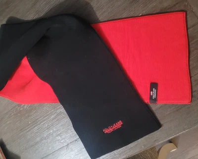 Ralph Lauren Polo Jeans Co. Bufanda LOGOTIPO Rojo Negro Camisa Preppy ancha Sombrero Foto 1 de 2