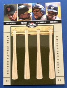 2003 Fleer Box Score "Bat Rack Quad" Nomar/Tejada/Guerrero/Soriano NO SERIAL # - Picture 1 of 2