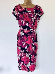 LK Bennett Dress Sz 12 Pink Floral Pencil Summer Wedding - Picture 1 of 14