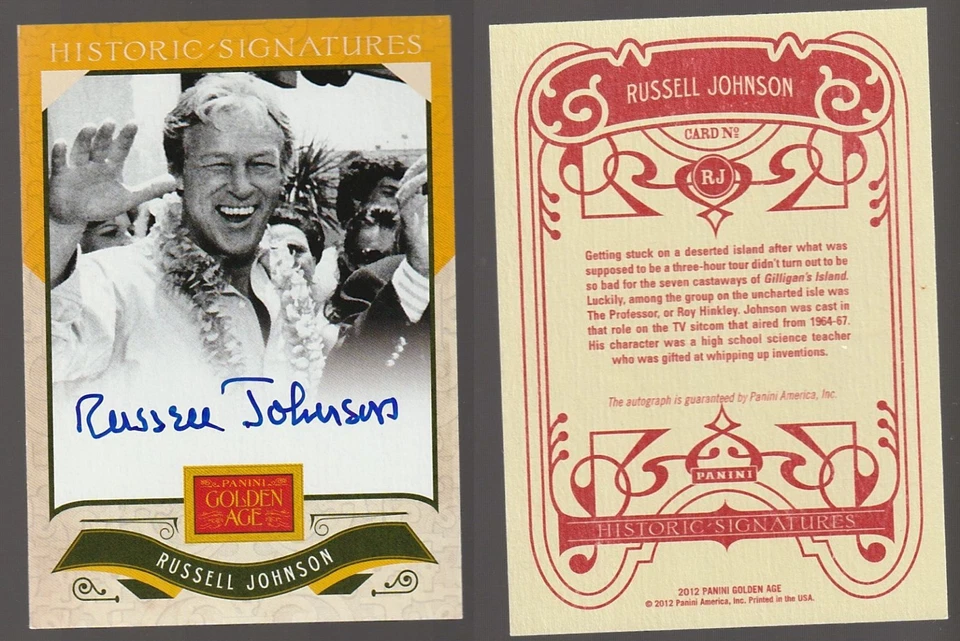 2012 Panini Golden Age Historic Signatures Russell Johnson #RJ Auto NM - Image 1 of 1
