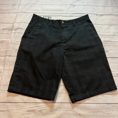 Volcom Stone Chino Shorts Black Plaid Skate Casual Men’s Size 34x10 - Image 1 of 4