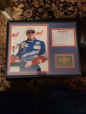 Legendary Mark Martin 1981-1998 Nascar Winston Cup Record Photo Framed Valvoline - Image 1 of 3