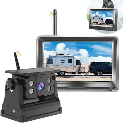 Magnetic Wireless Backup Camera + 5 Inch Monitor System, Solar 2 Split HD Dis... - Image 1 of 4