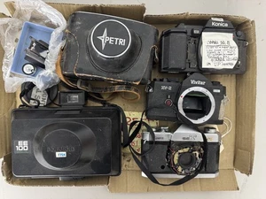 Vintage 35mm & Polaroid Camera Lot – For Parts/Repair Konica Polaroid Petri - Picture 1 of 4
