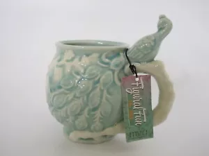 Boston Warehouse Trading Co. große türkisfarbene Pfau Tasse NEU - Bild 1 von 9