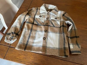 Shein heavy flannel button shirt youth size M multicolor - Picture 1 of 3