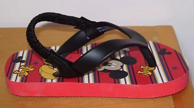 Toddler Disney Junior Black Red Mickey Mouse Flip Flops 5-6 - Image 1 of 4