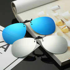 1X Flip Up Clip On Sunglasses Glasses Polarized Night Vision Driving Lens