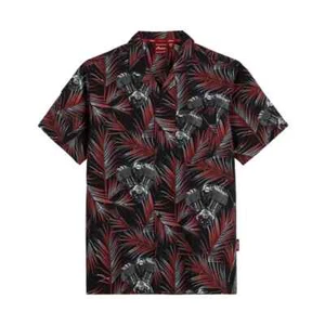 * Genuine Indian Motorcycle Men's Engine Print Button Down Shirt Red 283327- - Foto 1 di 10