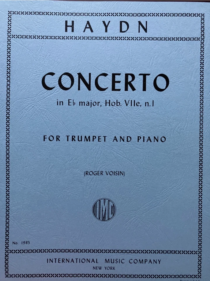 Haydn Concerto in Eb Major, Hob. Vlle, n.1 for Trumpet and Piano (IMC # 1985) - Image 1 of 1