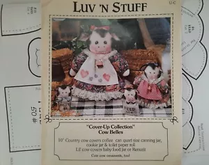 Country Cows w dress, ornament Kitchen Décor Cover up Sewing Pattern U-C - Picture 1 of 4