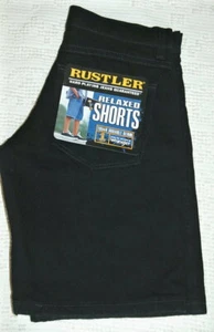 Boys BLACK DENIM JEAN SHORTS Rustler Wrangler RELAXED FIT Tough Durable SIZE 14 - Picture 1 of 1
