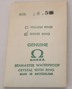 Genuine Packaged Omega w/Logo Seamaster 18.5 mm Watch Crystal White Ring #9 - Picture 1 of 4