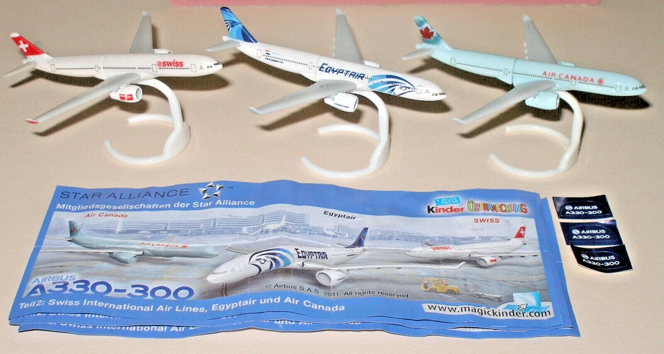 Komplettsatz Airbus A330-300 (DC093A - DC093C) + 3 bpz Kinder Deutschland - Bild 1 von 1