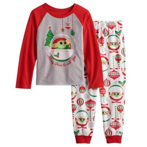 Disney Grogu Christmas Pajamas Set Shirt Girls 4 10 XS L Baby Yoda Star Wars - Picture 1 of 3