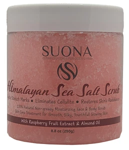 Himalayan Salt Scrub – Non-greasy - Sweet Almond Oil, Raspberry Extract - Picture 1 of 1