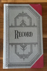 Vtg Record Book of Lined Pages Vernon Royal R300 476 Gray w/ Red Corners - Picture 1 of 10