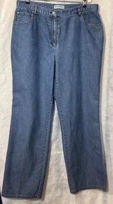 Jean Valerie Stevens para mujer talla 12 pierna ancha azul, cintura alta, peso ligero Foto 1 de 4