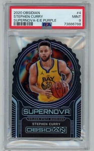 2020 Obsidian Stephen Curry Supernova Electric Etch Purple Die Cut #4 PSA 9 MINT - Picture 1 of 2