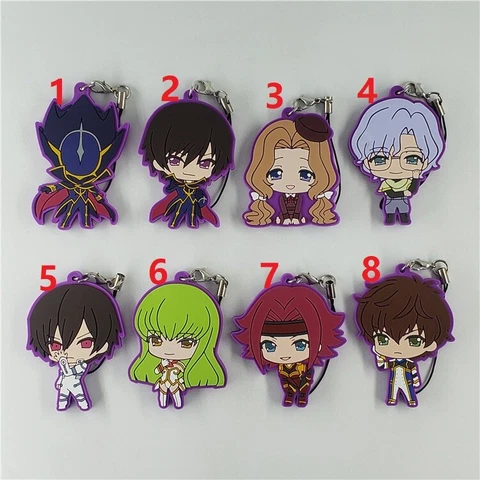 Code Geass: Lelouch of the Rebellion Rubber Strap Charm Anime Keychain Key Ring Cover