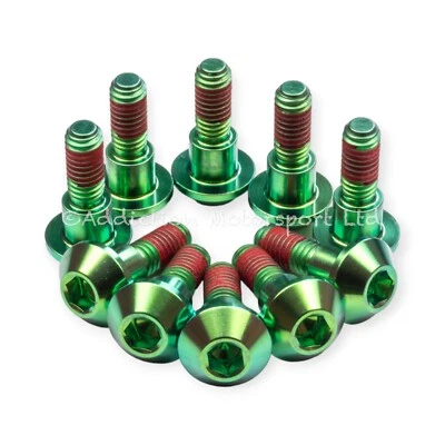 10x Tornillos de rotor de disco delantero de titanio verde Yamaha FZ-07 con bloqueo de rosca Foto 1 de 3