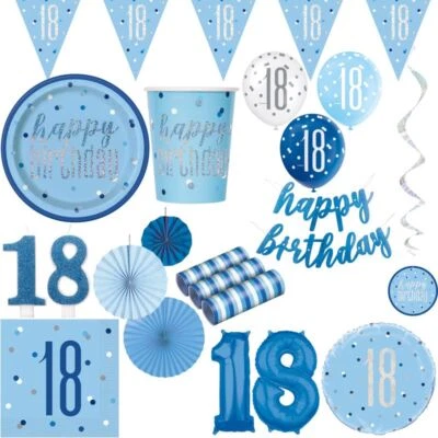 DIVERSE Decorazione 18° Compleanno Blu Uomo Decorazione Party Set Azzurro Decorazione Compleanno