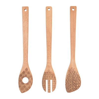 SOMMAR 2017 3-piece kitchen utensil set, spatulas, fork, beech *NEW* - Image 1 of 3