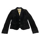 Trussardi Women's Short Suede Blazer Jacket | Vintage High End Designer Black
