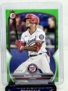 ELIJAH GREEN 2023 BOWMAN BOZZA CARTA VERDE 69/99 BD-15 WASHINGTON NATIONALS - Foto 1 di 2