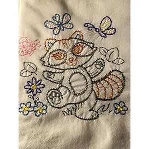 Geschirrtuch Waschbär Waldtiere 100 % Baumwolle Mehlsack Hannd hergestellt 32 Zoll x 36 Zoll - Bild 1 von 7